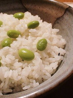A picture of Edamame Rice with Shio-Koji.