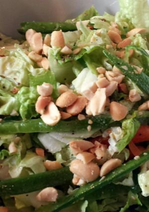A picture of Asian salad with a kick.