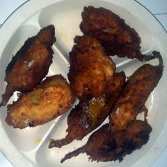 Fried stuffed banana stuffed peppers A picture of Fried stuffed banana stuffed peppers.