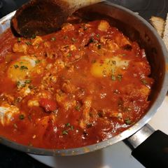 Chicken and Chorizo Shakshuka A picture of Chicken and Chorizo Shakshuka.