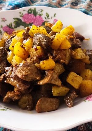 عکسی از دستور خوراک جگر و سیب زمینی