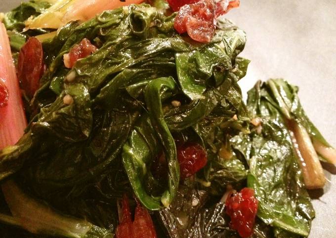 Sautéed Chard with Walnuts & Dried Fruit