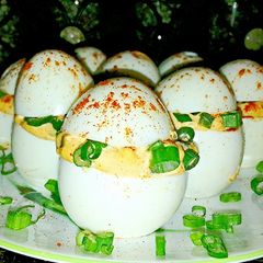A picture of Mike's Upstanding Deviled Eggs.