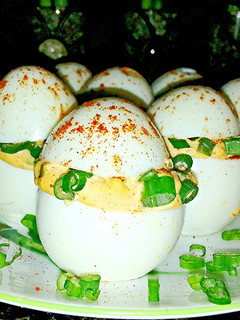 A picture of Mike's Upstanding Deviled Eggs.
