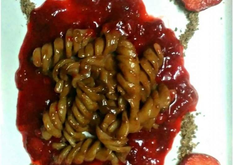 Easiest Way to Make Quick Chocolaty Pasta With Strawberry Sauce