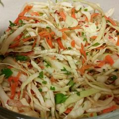 A picture of Coleslaw with cumin cilantro dressing.