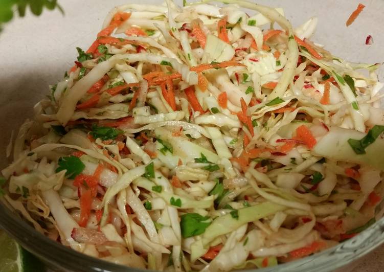 Simple Way to Cook Appetizing Coleslaw with cumin cilantro dressing