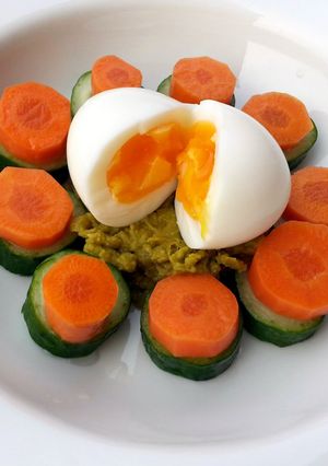 A picture of Mash Pea With Egg Salad.