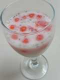 Es pepaya (santan + susu + biji selasih)