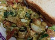A picture of potato chick peas salad