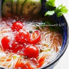 A picture of Sunny Tomato Somen Noodle Soup.