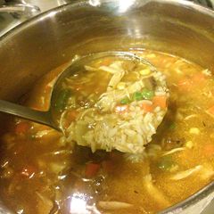 A picture of Pantry Day Chicken Rice Soup.