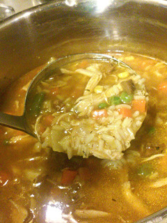 A picture of Pantry Day Chicken Rice Soup.
