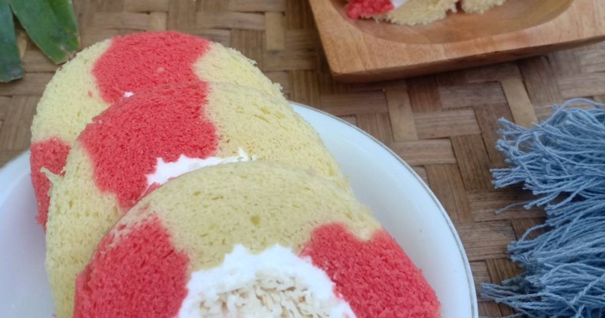 Resep Bolu Kukus Santan Gulung Merah Putih Oleh Yulie Yuda Gunawan