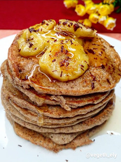 Una foto de Pancakes veganos