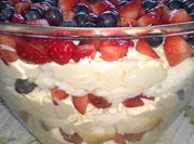 A picture of blueberries trifle