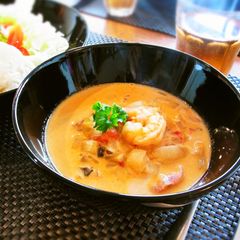 A picture of Addictive Tomato Cream Stew with Shrimp.