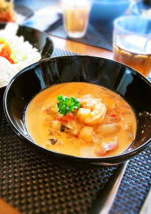 A picture of Addictive Tomato Cream Stew with Shrimp.