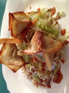 A picture of Teriyaki Chicken And Avocado Wontons.