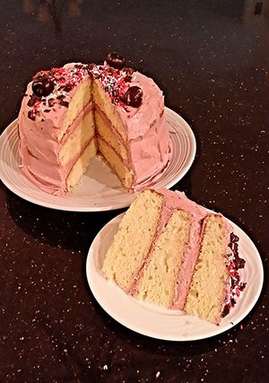 A picture of Cherry Vanilla Layer Cake.