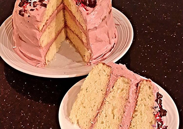 Steps to Prepare Favorite Cherry Vanilla Layer Cake