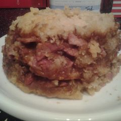 A picture of Bacon and onion pudding.