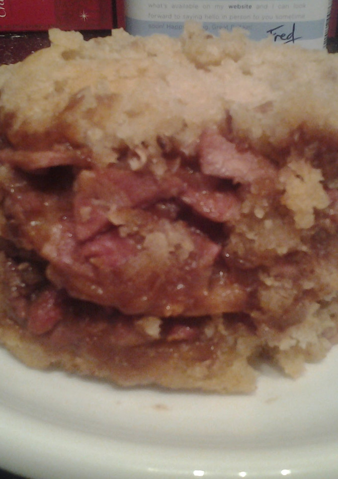A picture of Bacon and onion pudding.