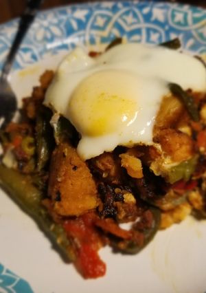 A picture of Heidi's Low budget Chorizo & Potato Stir fry.