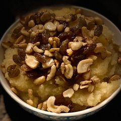 A picture of Pineapple sheera (sweet halwa).