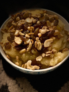 A picture of Pineapple sheera (sweet halwa).