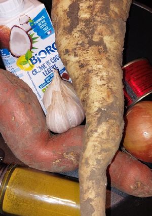 Une photo de Curry de panais et patate douce
