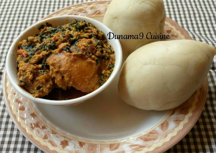 My Grandma Pounded yam with ugu/egusi soup