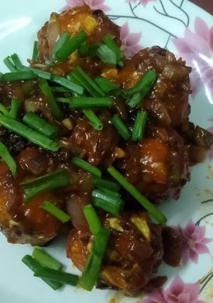 A picture of Veg Manchurian.