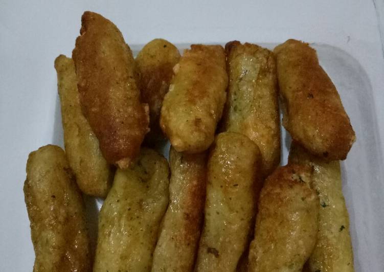 Cara Memasak Stik perkedel kentang keju yang Gurih