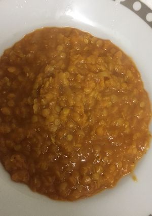 صورة لوصفة صالونة العدس (عدس بالصلصة)