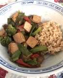 Stir fry de vegetales con tofu