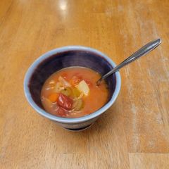 A picture of Grandpa's Manhattan Clam Chowder.