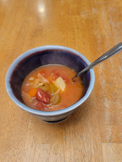 A picture of Grandpa's Manhattan Clam Chowder.