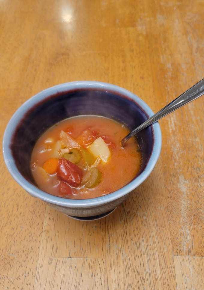 A picture of Grandpa's Manhattan Clam Chowder.