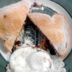 A picture of Bacon & Jelly on Toast.