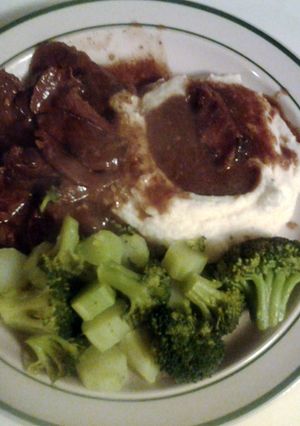 A picture of Sliced Chuck Roast in Gravy.