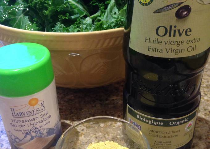 Recipe of Quick Kale Chips With Himalayan Salt &amp; Nutritional Yeast