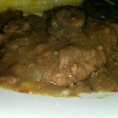A picture of Salisbury Steak.
