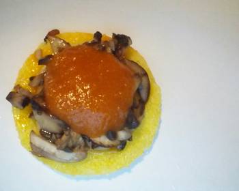 Easy Serving Recipe Polenta with mushroom and cheese Restaurant Style