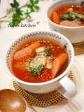Quick!! Wiener Sausage and Lettuce Tomato Soup