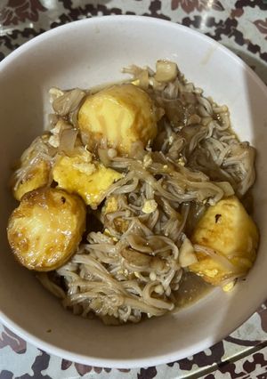 Foto resep Tumis enoki tofu telur super simple✨