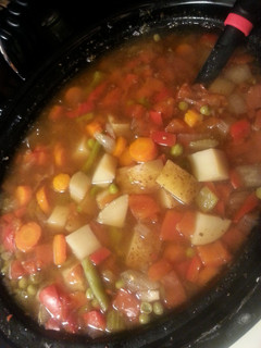 A picture of Spicy Vegetable 8 QT Crock Pot Soup.