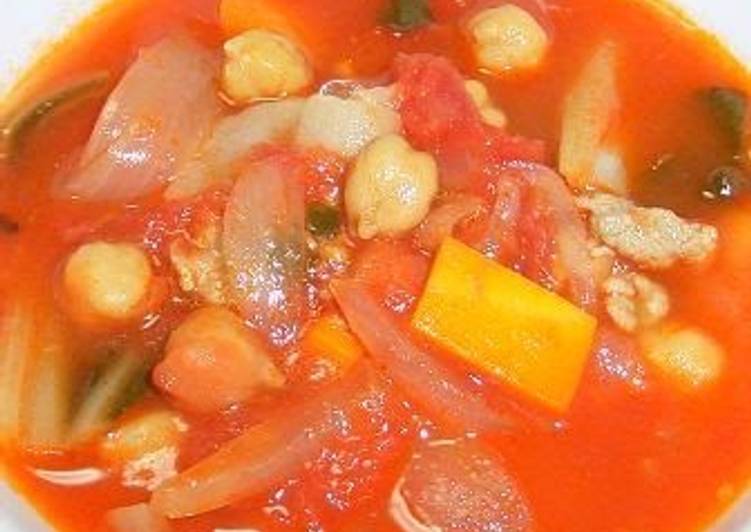 Steps to Make Perfect Canned Tomato and Chickpea Minestrone