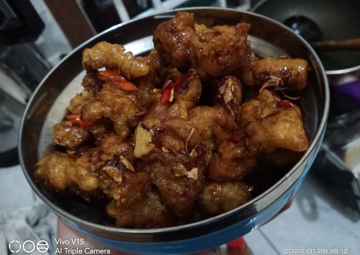 Kulit Ayam Crispy Saus Lada Hitam (Korean Street Food)