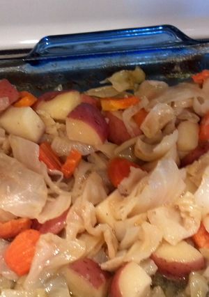 A picture of Cabbage and potatoes.